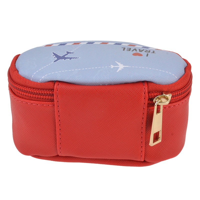 Juleeze Trousse de toilette pour femmes 12x8x6 cm Rouge Polyester Ovale