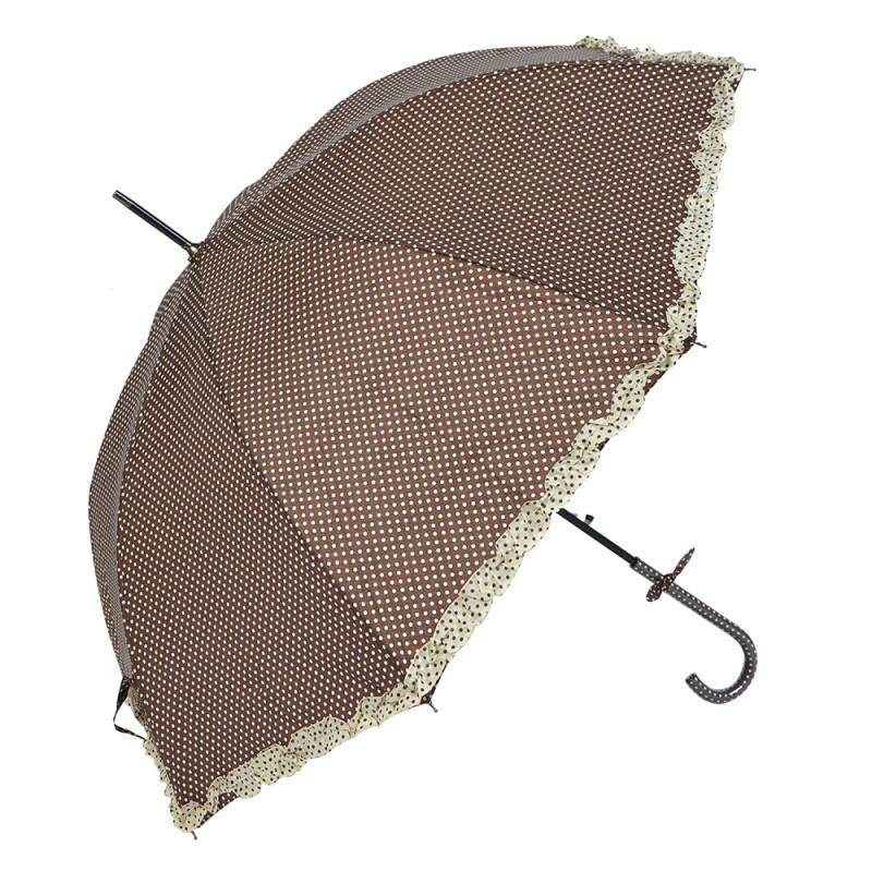 Juleeze Erwachsenen-Regenschirm Ø 90 cm Braun Polyester Punkte