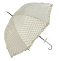 Juleeze Erwachsenen-Regenschirm Ø 90 cm Beige Polyester Punkte