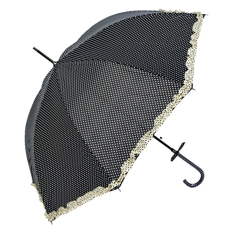 Juleeze Erwachsenen-Regenschirm Ø 90 cm Schwarz Polyester Punkte