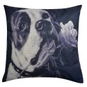 Clayre & Eef Coussin décoratif 43x43 cm Noir Blanc Synthétique Carré Chien