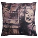 Clayre & Eef Decorative Cushion 43x43 cm Black White Synthetic Square Woman