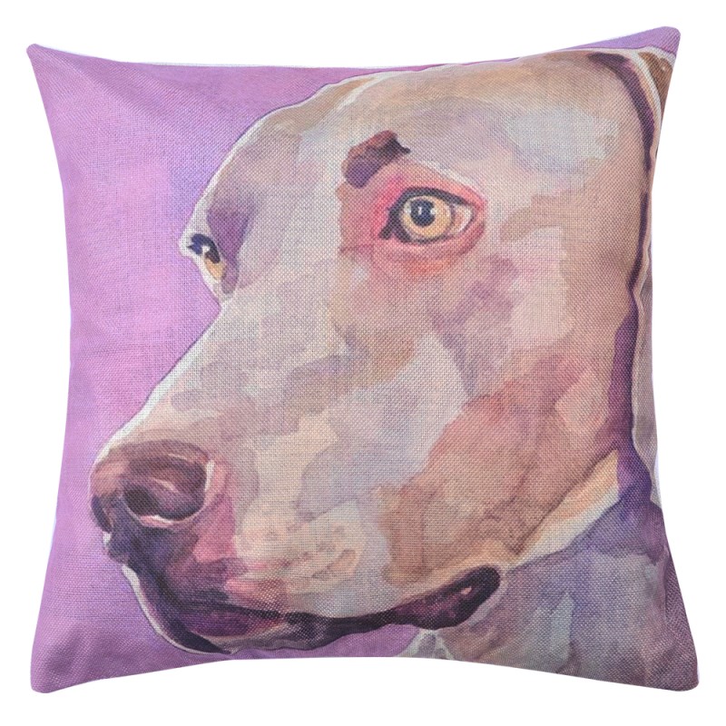 Clayre & Eef Kussenhoes  43x43 cm Bruin Paars Polyester Vierkant Hond