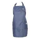 Clayre & Eef Kitchen Apron 70x65 cm Blue Cotton Polyester