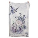 Clayre & Eef Throw Blanket 130x180 cm White Purple Polyester Rectangle Flowers