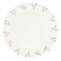 Clayre & Eef Dinerbord  Ø 28 cm Beige Keramiek Rond Kippen