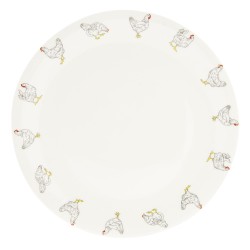 Clayre & Eef Speiseteller Ø 28 cm Beige Keramik Rund Hühner