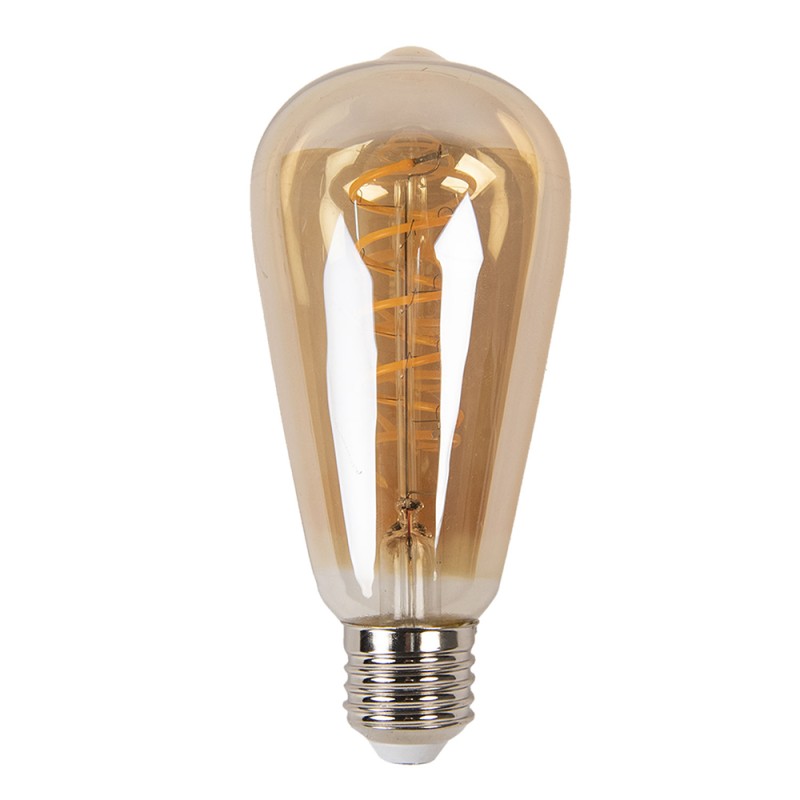 Clayre & Eef LED-Lampe Braun Glas Rund