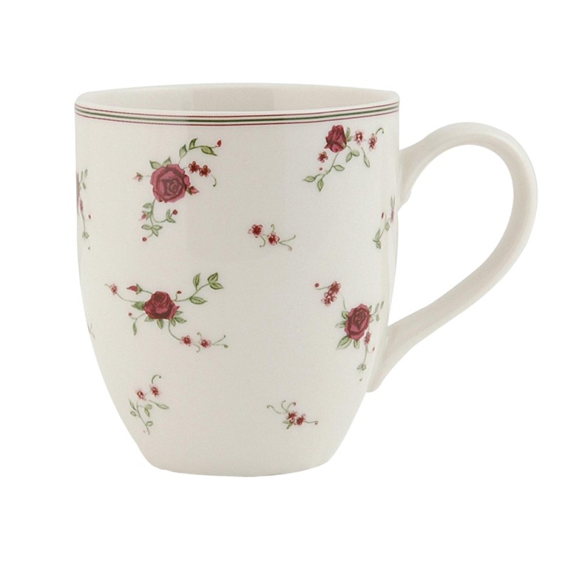 Clayre & Eef Tasse 200 ml Beige Keramik Rund Blumen