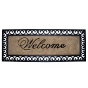 Clayre & Eef Door Mat 120x45 cm Black Rubber Coconut Fiber Rectangle