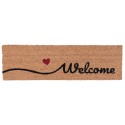 Clayre & Eef Door Mat 75x22 cm Brown Rubber Coconut Fiber Rectangle Welcome