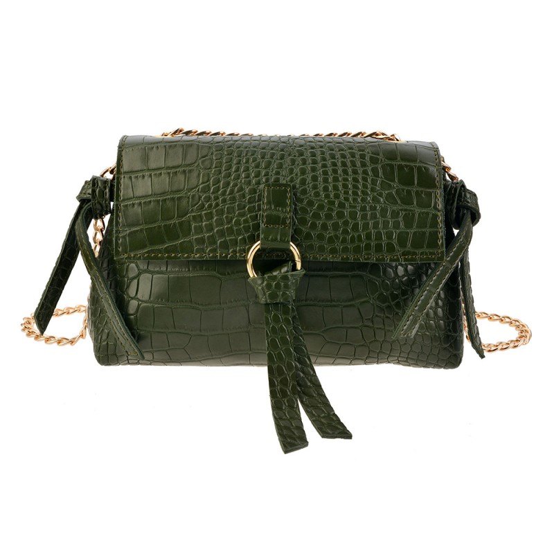 Melady Women's Handbag 23x8x13 cm Green Plastic Rectangle Snake Leather