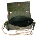 Melady Women's Handbag 23x8x13 cm Green Plastic Rectangle Snake Leather
