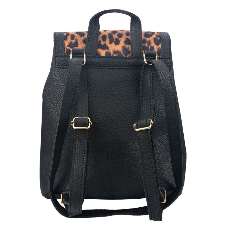 Melady Backpack 25x28 cm Brown Plastic Rectangle Leopard