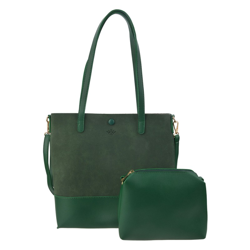 Melady Damenhandtasche 28x30 cm Grün Kunststoff Rechteck