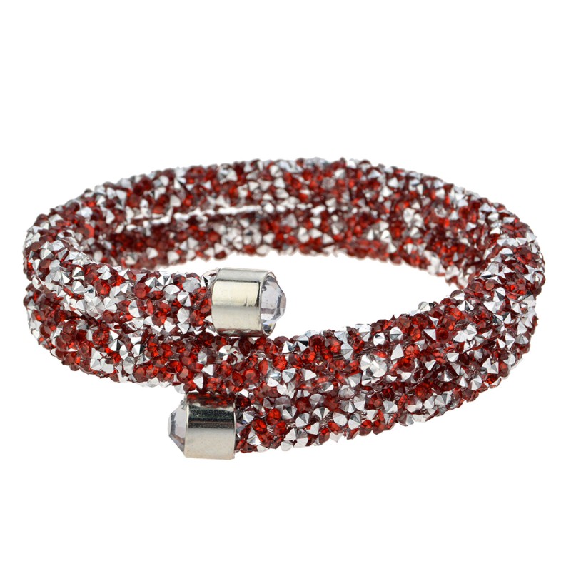 Melady Bracelet de perles Ø6-7cm (2mm) Rouge Verre Rond