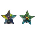 Melady Crystal Earrings Green Metal Stars