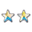 Melady Kristall-Ohrringe Silberfarbig Metall Sterne