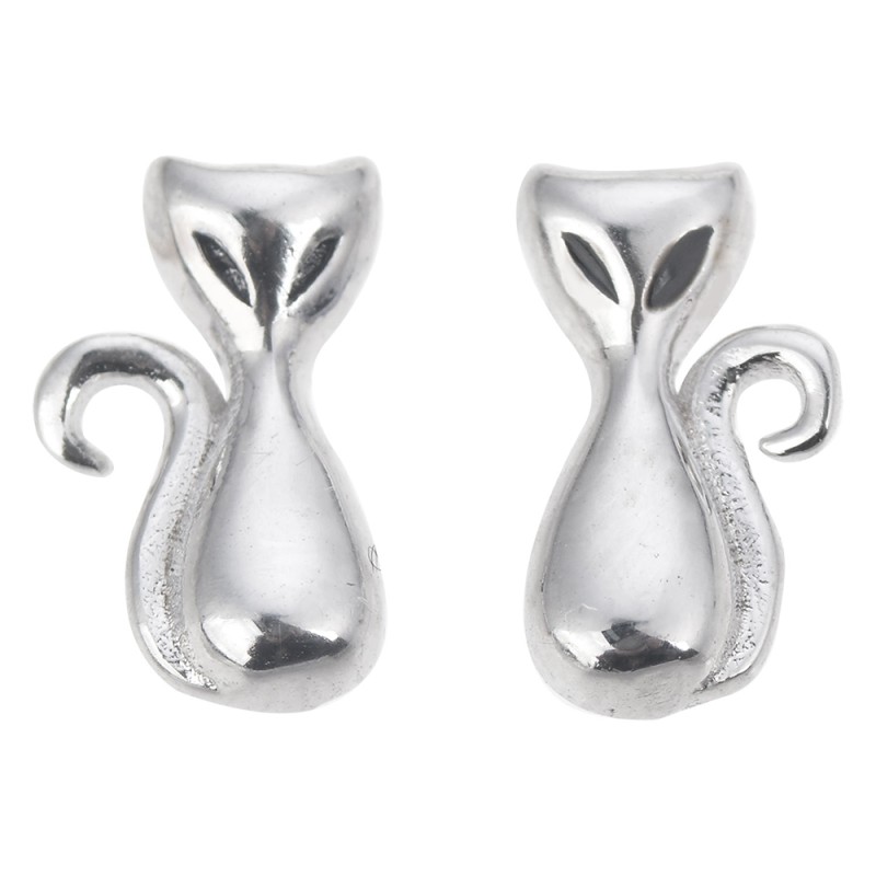 Melady 925 Silver Earrings Silver colored Metal Cats