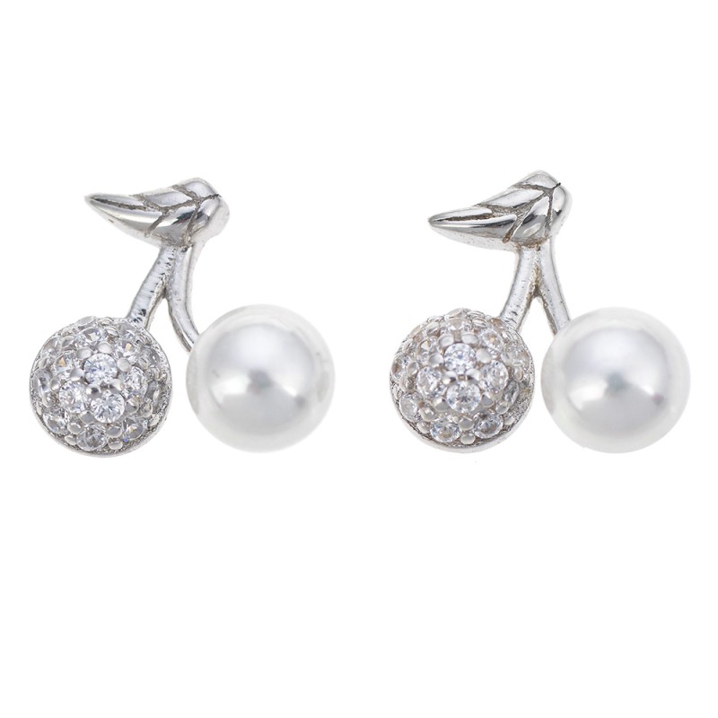 Melady 925 Silver Earrings Silver colored Metal Cherries