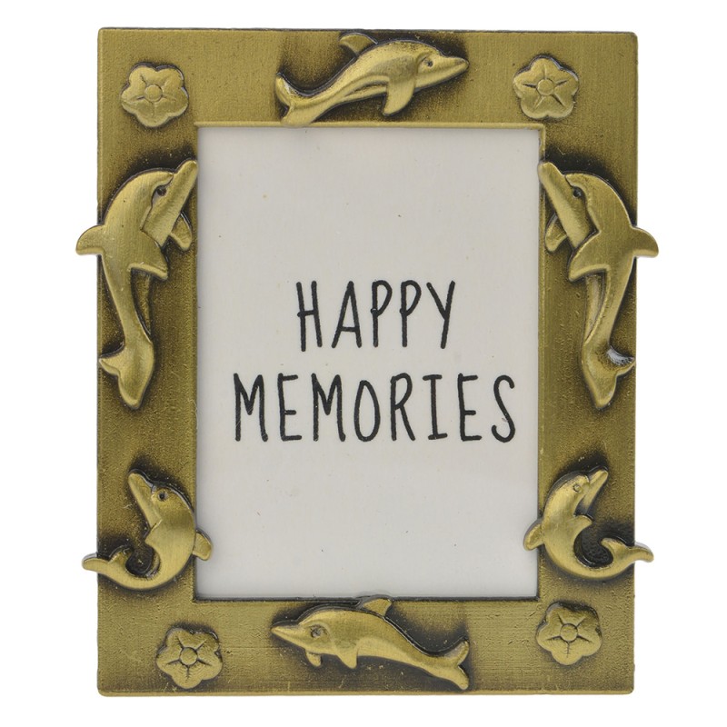 Melady Photo Frame 4x5 cm Gold colored Metal Dolphins