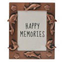 Melady Photo Frame 4x5 cm Copper colored Metal Dolphins
