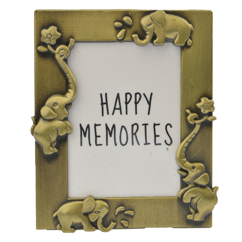 Melady Photo Frame 4x5 cm Gold colored Metal Elephants