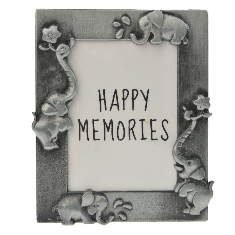 Melady Bilderrahmen 4x5 cm Silberfarbig Metall Elefanten