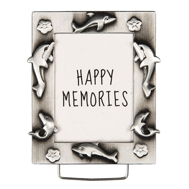 Melady Photo Frame 4x5 cm Silver colored Metal Dolphin