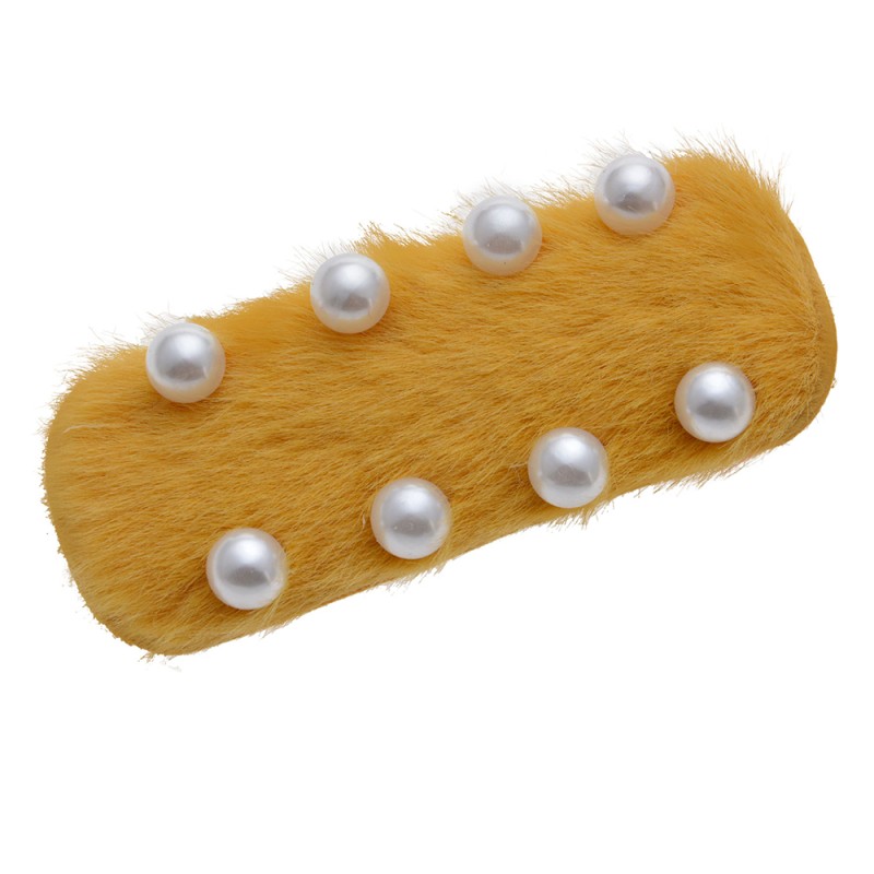 Melady Barrette à cheveux Jaune Métal Textile