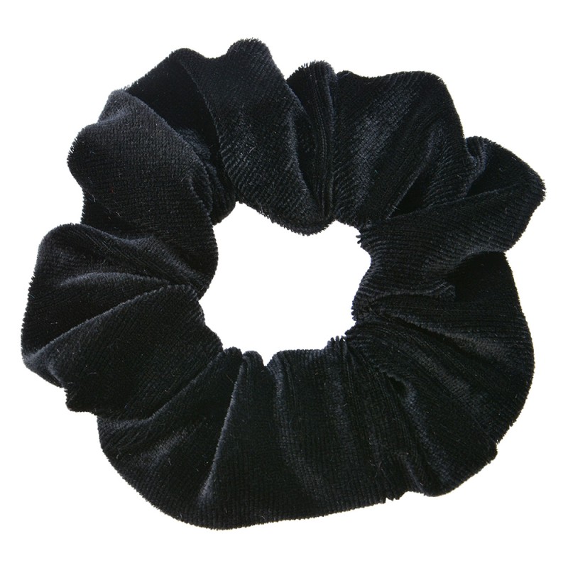 Melady Élastique à cheveux scrunchie Noir Textile Rond