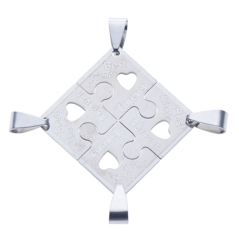 Melady Pendant necklace women Silver colored Metal Square Heart