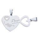 Melady Pendant necklace women Heart Silver colored Metal Heart-Shaped