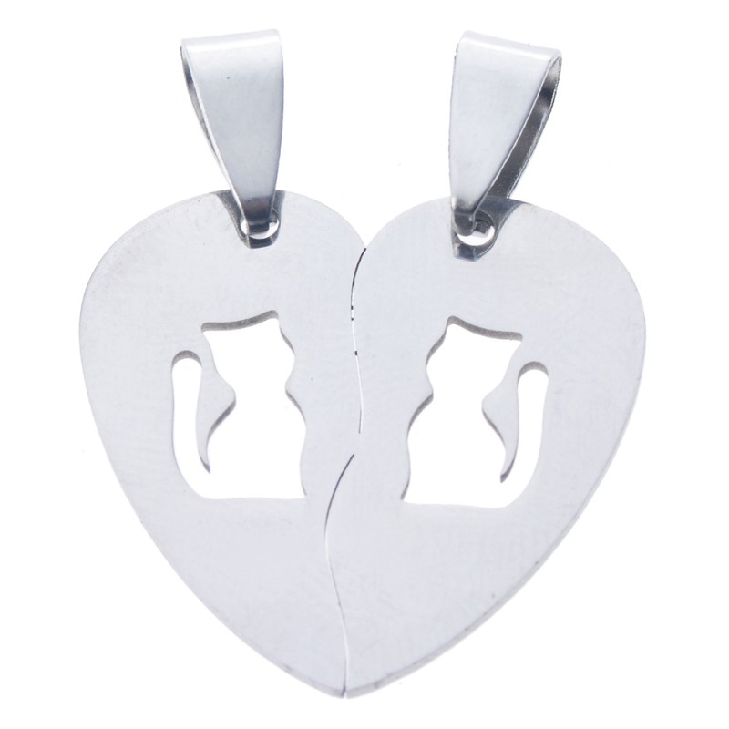 Melady Pendant necklace women Silver colored Metal Heart-Shaped