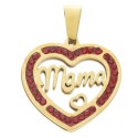 Melady Colier à pendentif pour femmes Coeur Couleur or Métal En forme de coeur Mama