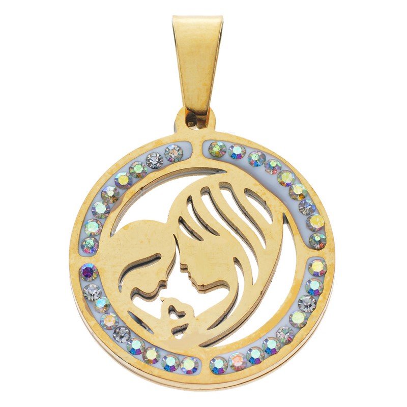 Melady Pendant necklace women Child Gold colored Metal Round