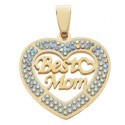 Melady Colier à pendentif pour femmes Coeur Couleur or Métal En forme de coeur Best mom