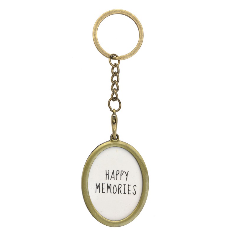 Melady Keychain with Photo Gold colored Metal Oval
