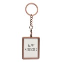 Melady Keychain with Photo Copper colored Metal Square