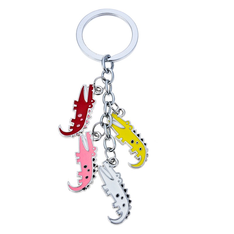 Melady Keychain Silver colored Metal Crocodiles