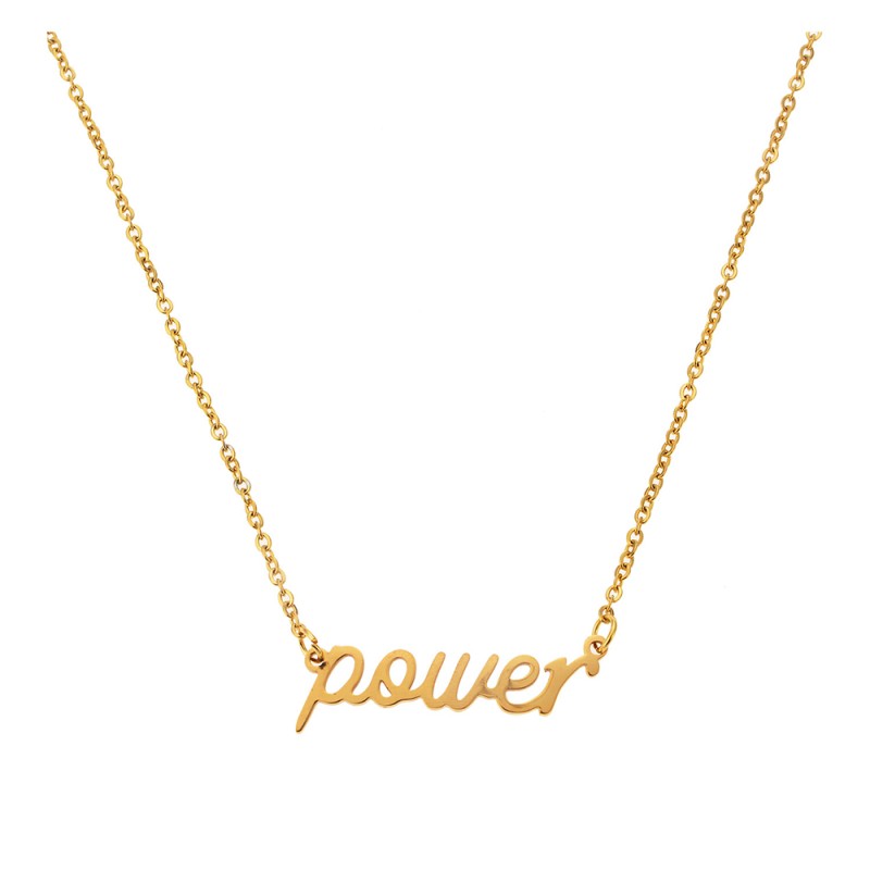 Melady Women's Necklace Gold colored Metal Round Power