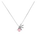 Melady Women's Crystal Necklace Silver colored Metal Glass Round Insect