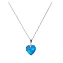 Melady Ensemble collier boucles d'oreilles en cristal pour femmes Bleu Métal Coeurs