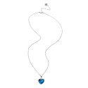 Melady Ensemble collier boucles d'oreilles en cristal pour femmes Bleu Métal Coeurs