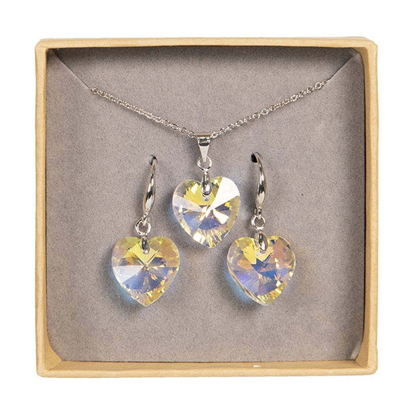 Swarovski crystal heart shop necklace and earrings