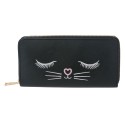 Melady Wallet 19x10 cm Black Plastic Rectangle Cat