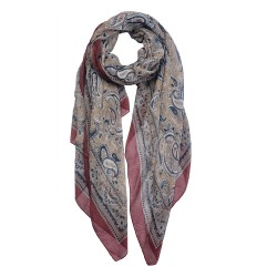 Melady Sjaal Dames Print  90x180 cm Rood Synthetisch