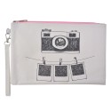 Melady Ladies' Toiletry Bag 28x18 cm White Plastic Rectangle Camera