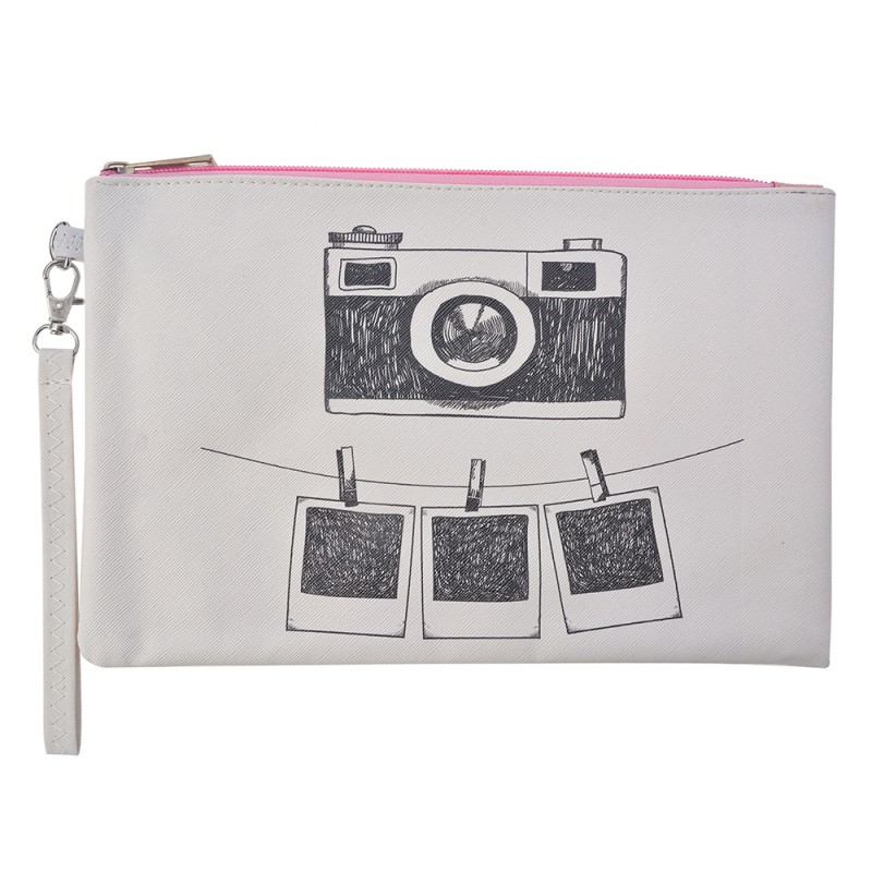 Melady Damenkulturtasche 28x18 cm Weiß Kunststoff Rechteck Kamera