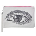 Melady Damenkulturtasche 28x18 cm Weiß Kunststoff Rechteck Auge